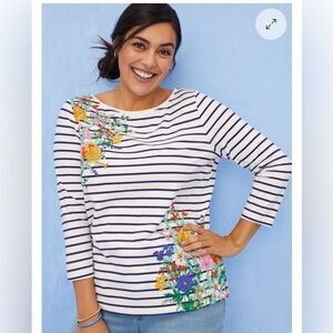 Talbots Striped Floral Top